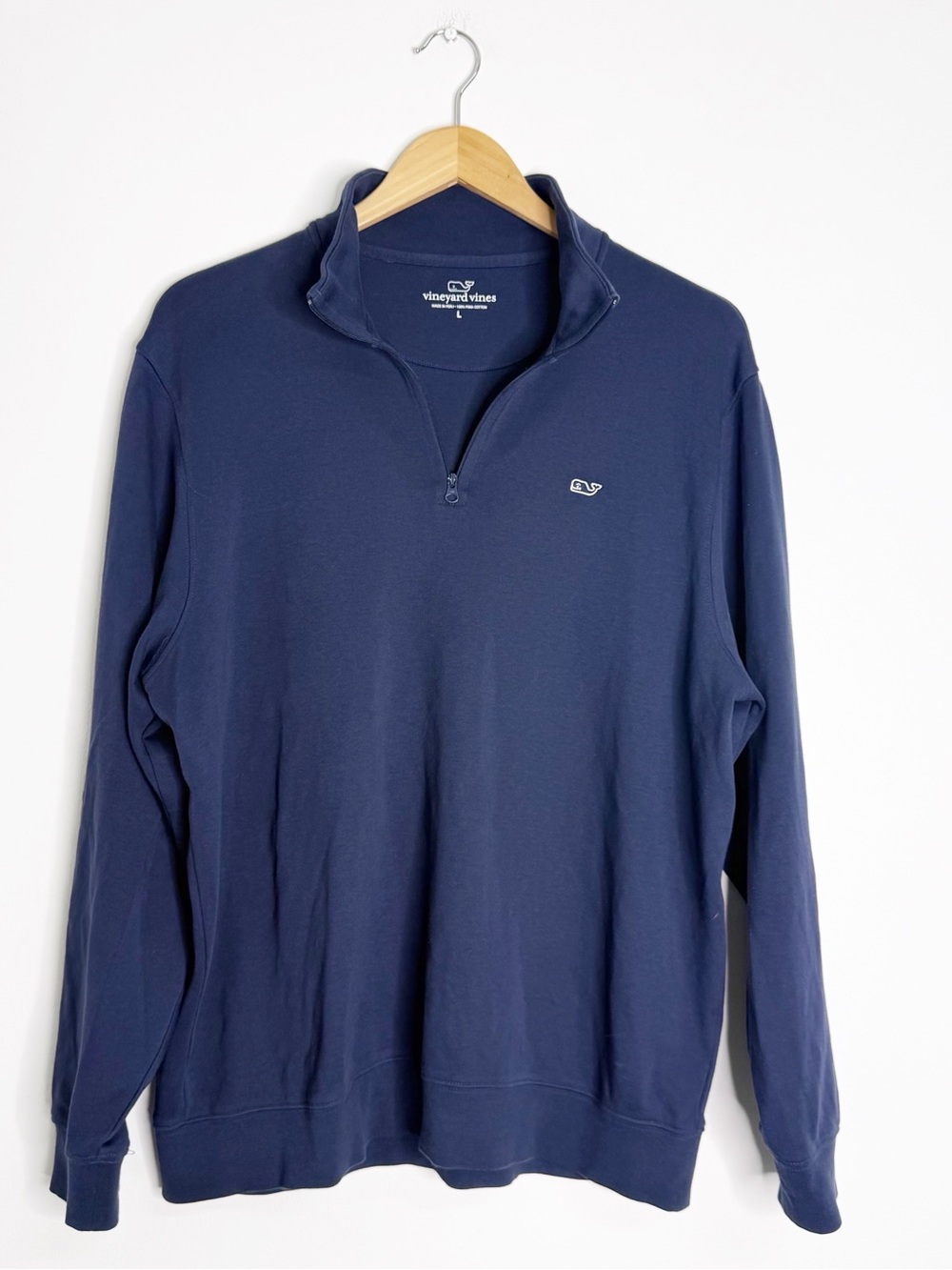 Vineyard Vines Men’s Large Navy Pima Cotton Quarter Zip Pullover